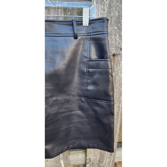 Bagatelle Faux Leather Skirt Womens Black Mini See Measurements - Picture 6 of 8